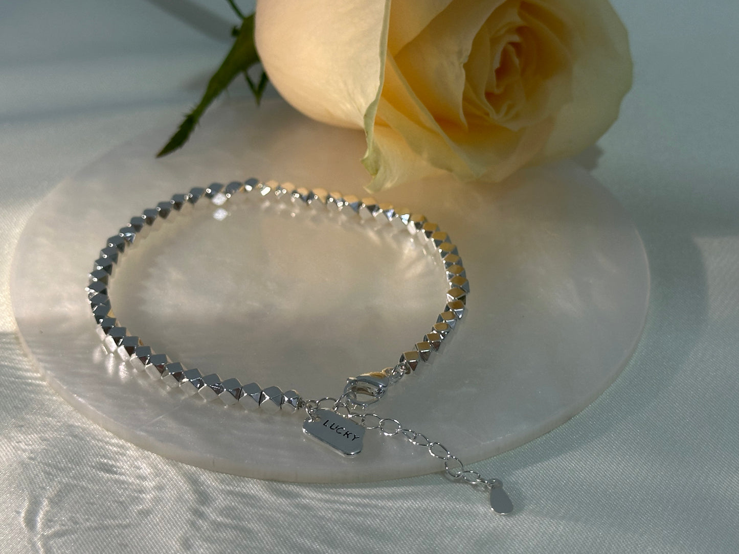 Whispering Crushed Silver Bracelets｜Stackable Soulmate Jewelry in Sterling Silver｜Ethereal Indie Gift