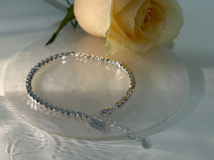 Whispering Crushed Silver Bracelets｜Stackable Soulmate Jewelry in Sterling Silver｜Ethereal Indie Gift