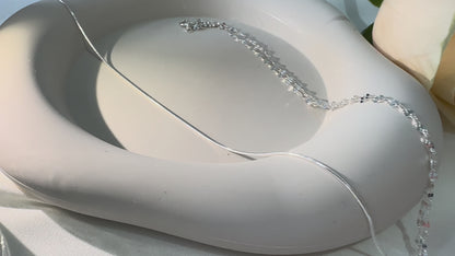 Korean-inspired Pearl & Snake Chain Necklace｜925 Sterling Silver Layering Choker｜Adjustable Dual Strand "Moonlit Serenade on Your Collarbone"